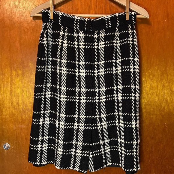 Vintage Wool Blend Black and White Plaid Skirt - Picture 2 of 9